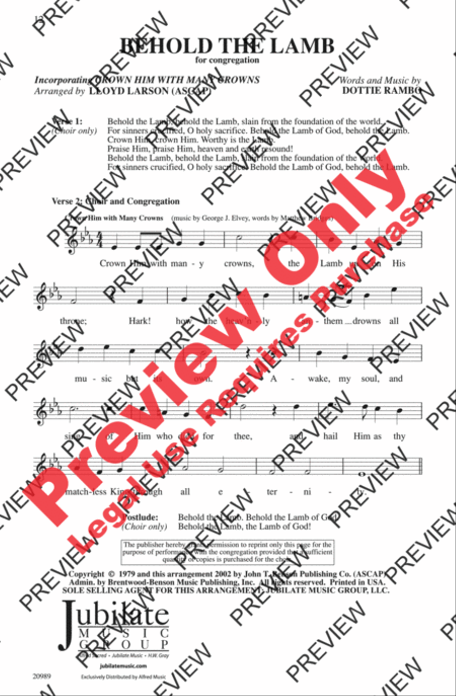Behold the Lamb 3-Part scores gallery preview page 12