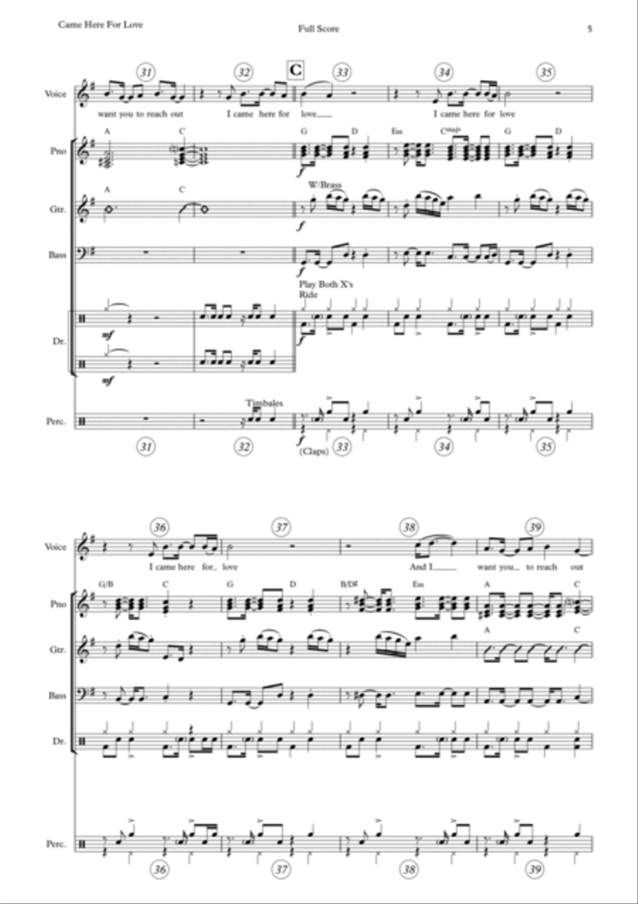Came Here For Love Came Here For Love Bass Guitar scores gallery preview page 5