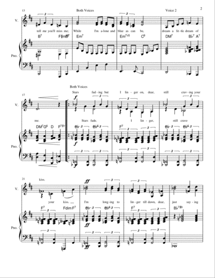 Dream A Little Dream Of Me Vocal Duet scores gallery preview page 2