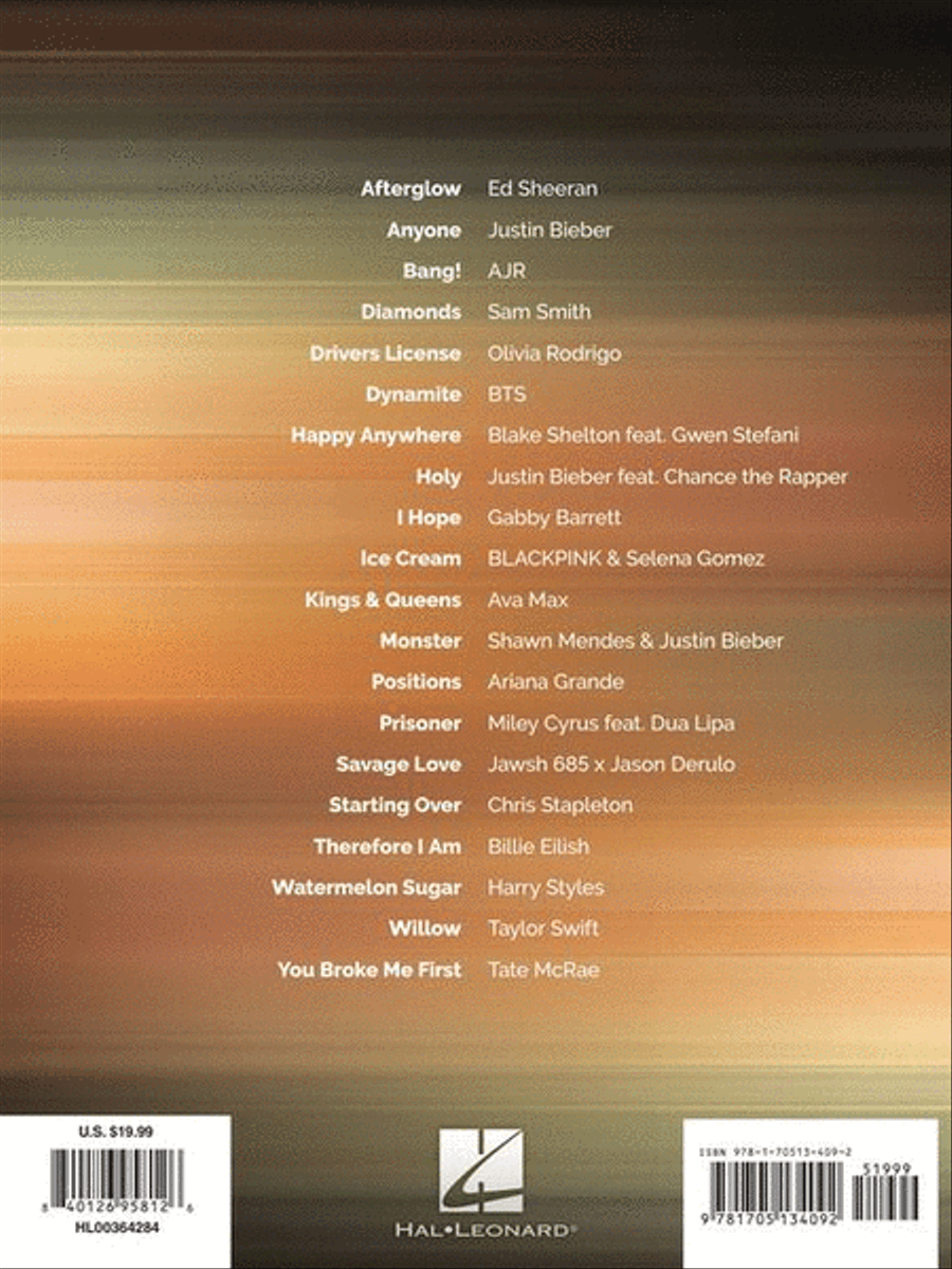 Chart Hits of 2020-2021 Piano, Vocal, Guitar scores gallery preview page 8