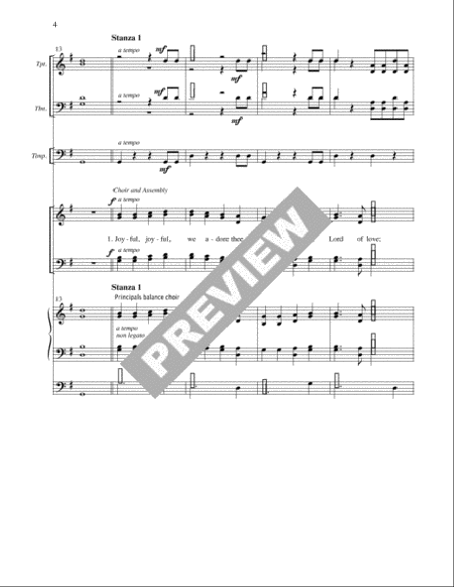 Joyful, Joyful, We Adore Thee - Full Score and Parts Trombone scores gallery preview page 5
