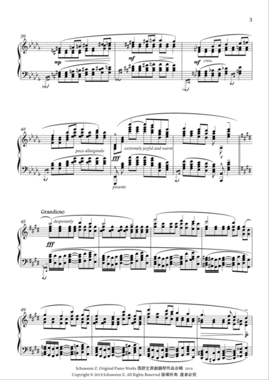 Elegy: Love's Sorrow and Joy Piano Solo scores gallery preview page 3