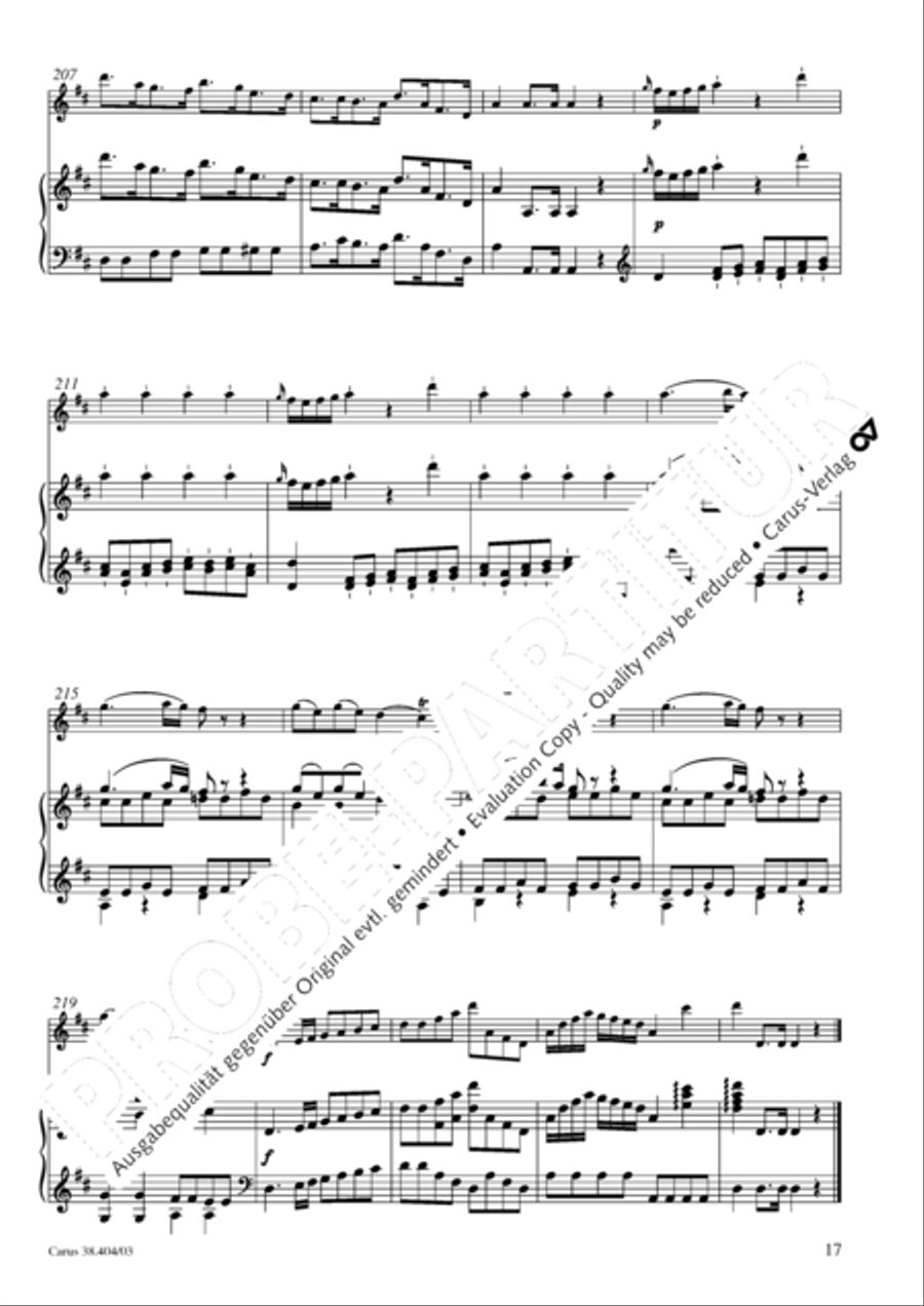 Concerto for Flute in D major (Concerto per il Flauto traverso in D / Flotenkonzert in D) Flute Solo scores gallery preview page 18
