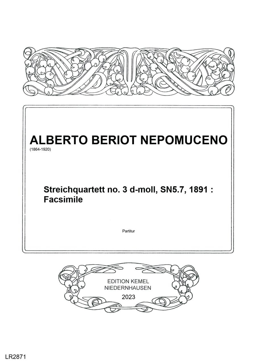 Streichquartett no. 3 d-moll, SN5.7, 1891