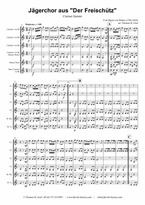 Book cover for Jaegerchor - Der Freischuetz C.M.Weber - Clarinet Quintet