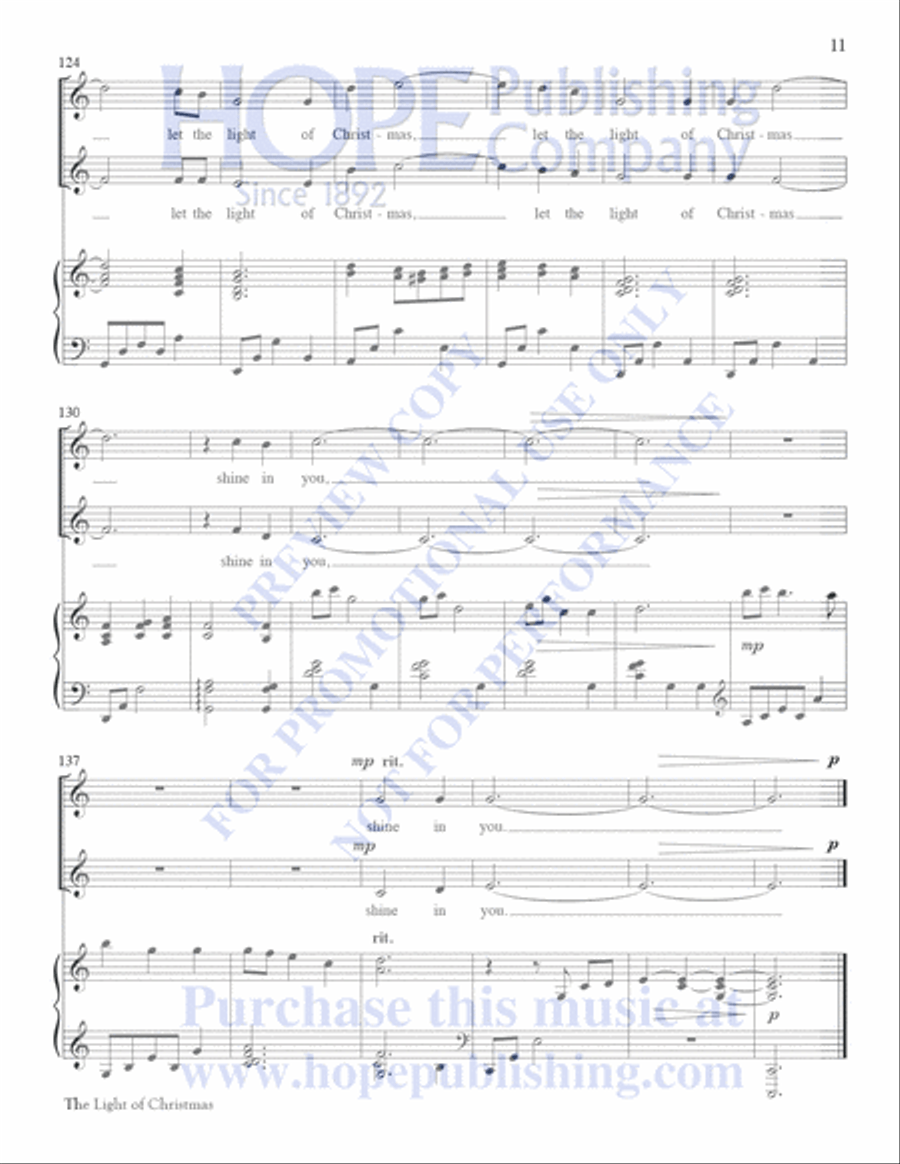 The Light of Christmas Handbell Choir scores gallery preview page 11
