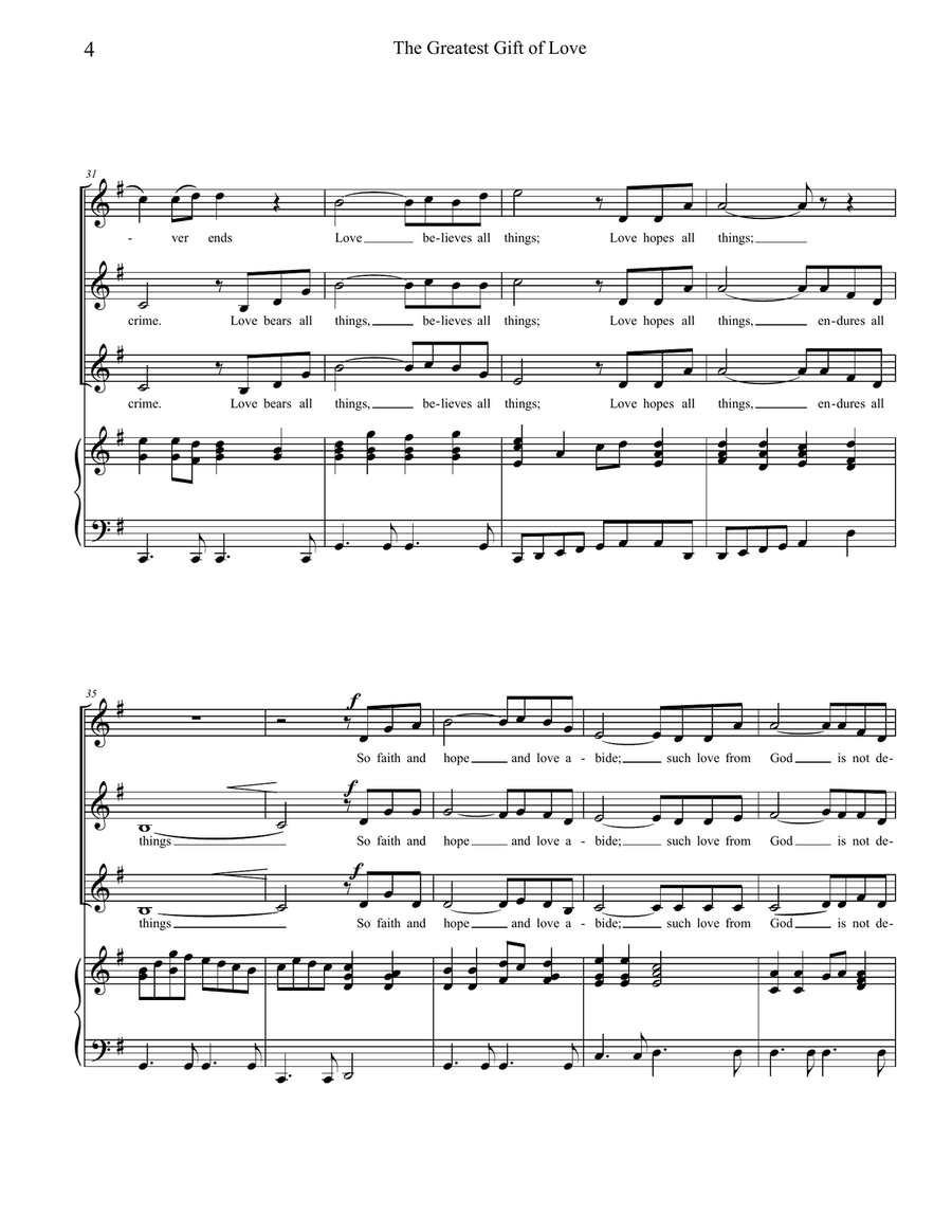 The Greatest Gift of Love SSA SSA scores gallery preview page 4