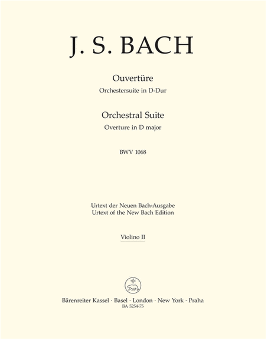 Ouverture (Orchestersuite) D major BWV 1068 Orchestra scores gallery preview page 1