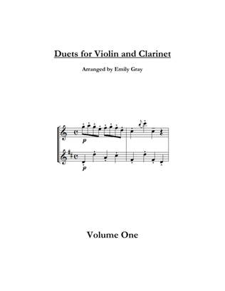 Book cover for Duets for Violin and Clarinet, Volume One