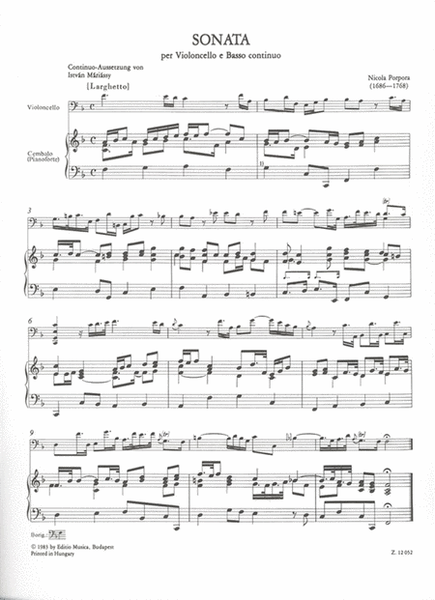 Sonata in fa maggiore per violoncello e basso co