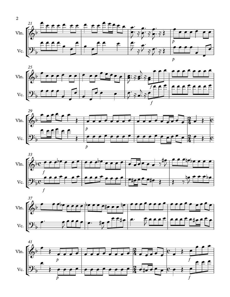 The Four Seasons - Autumn (Mov.1): Violin & Cello Duet String Duet scores gallery preview page 2