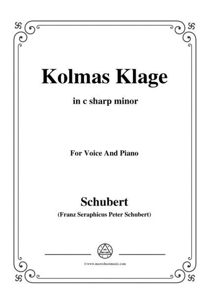 Schubert-Kolmas Klage(Colma's Lament),D.217,in c sharp minor,for Voice&Piano image number null
