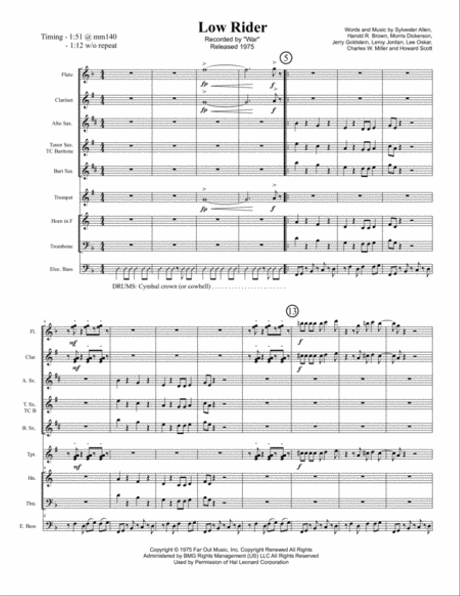Low Rider Jazz Ensemble scores gallery preview page 1