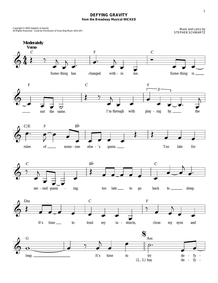 Defying Gravity (from Wicked)