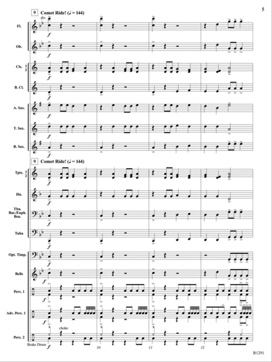 Comet Ride: Score Concert Band scores gallery preview page 5