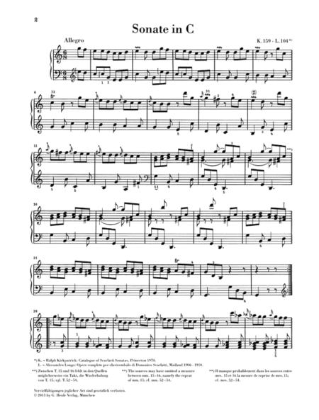 Piano Sonata in C Major K. 159, L. 104