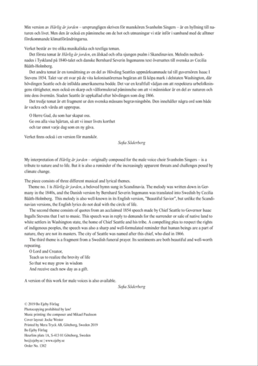 Härlig är jorden Divisi scores gallery preview page 2