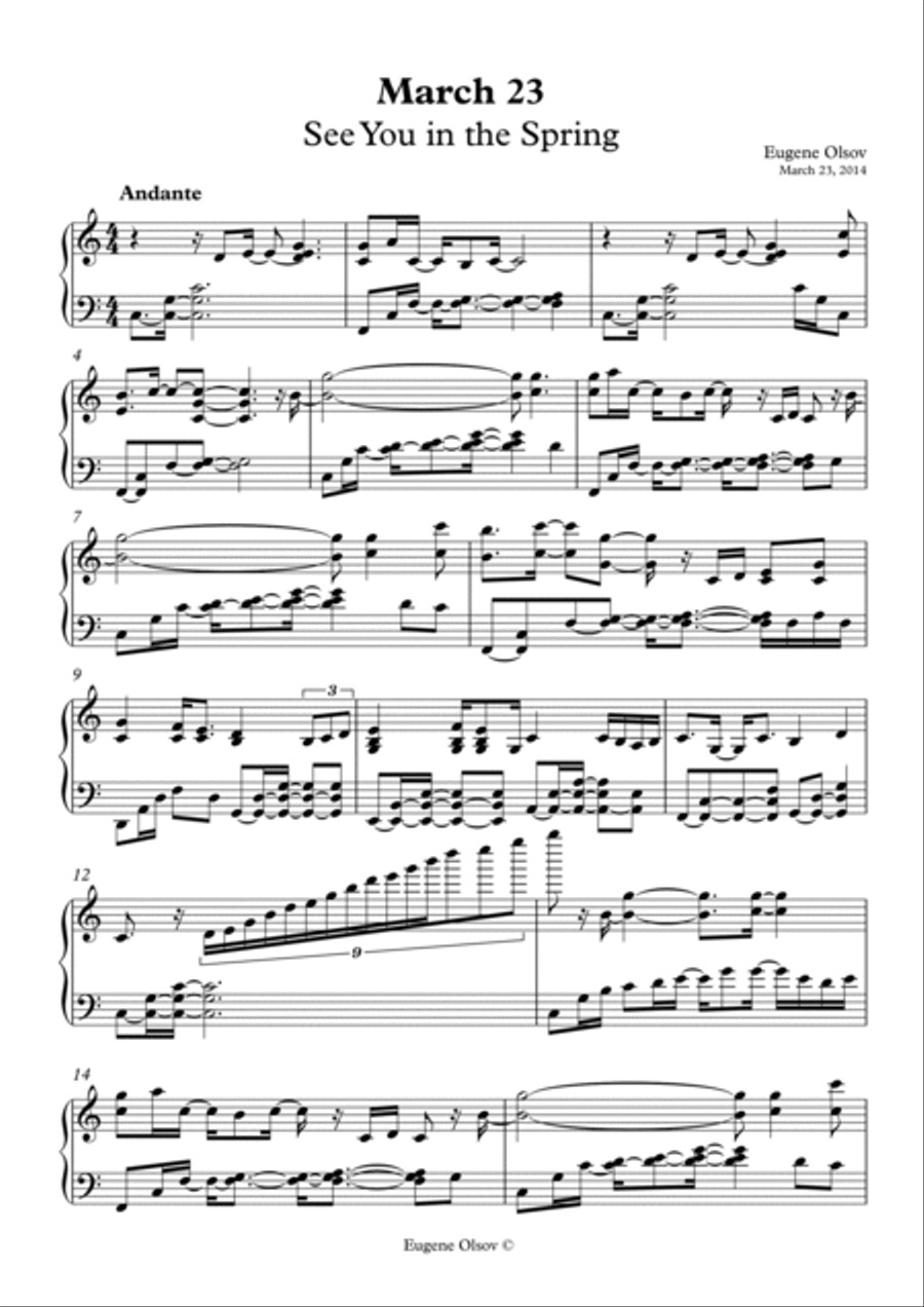 March 23 (See You in the Spring) Piano Solo scores gallery preview page 2