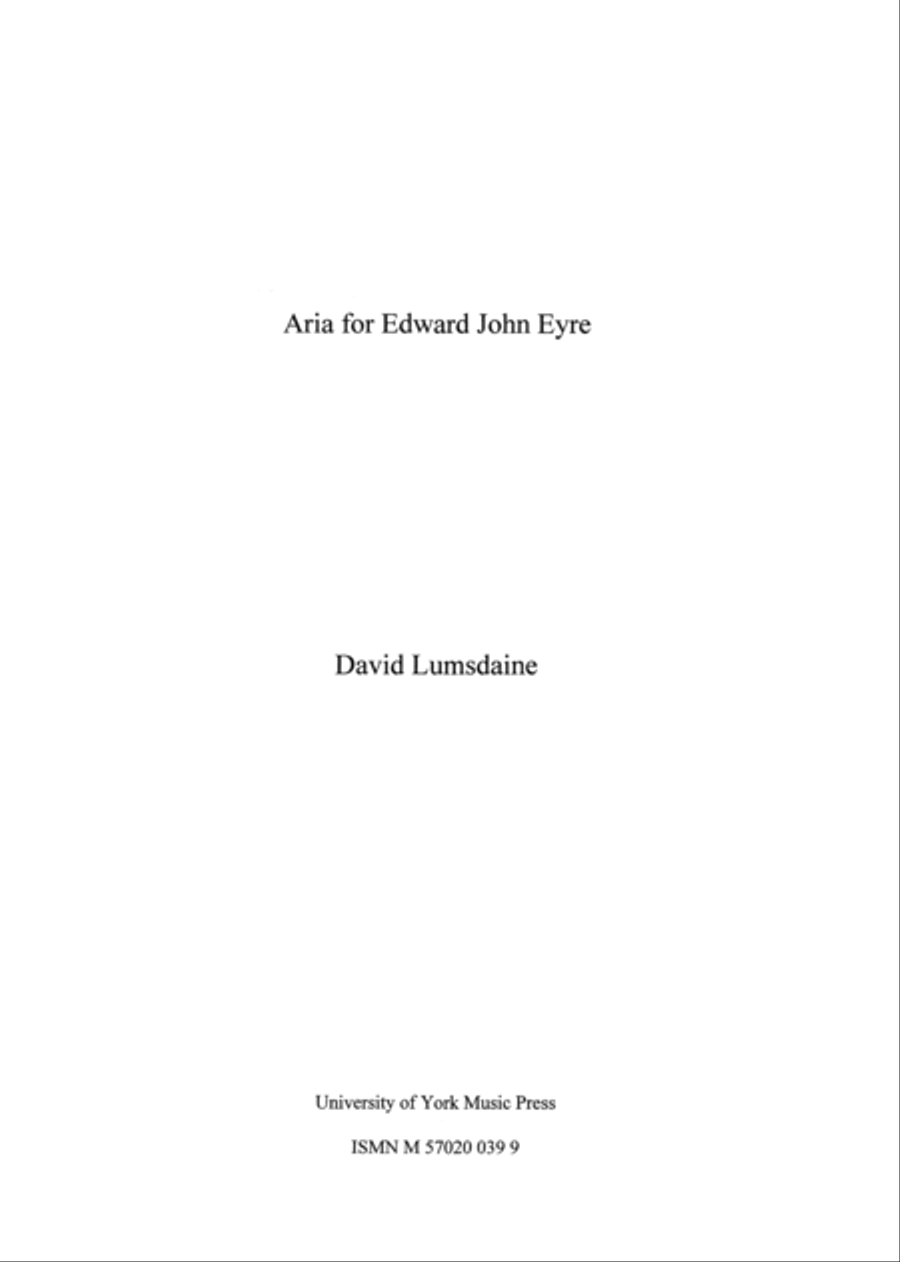 Aria for Edward John Eyre Double Bass scores gallery preview page 1