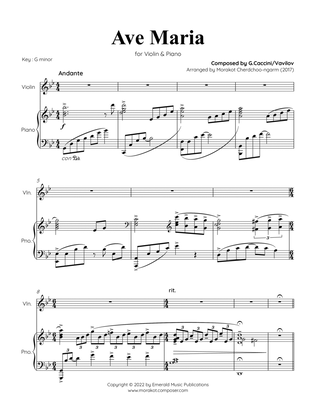 Book cover for Ave Maria Caccini for Violin & Piano