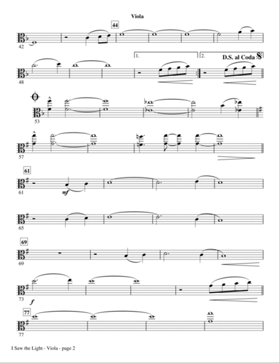 I Saw The Light - Viola Choir scores gallery preview page 2