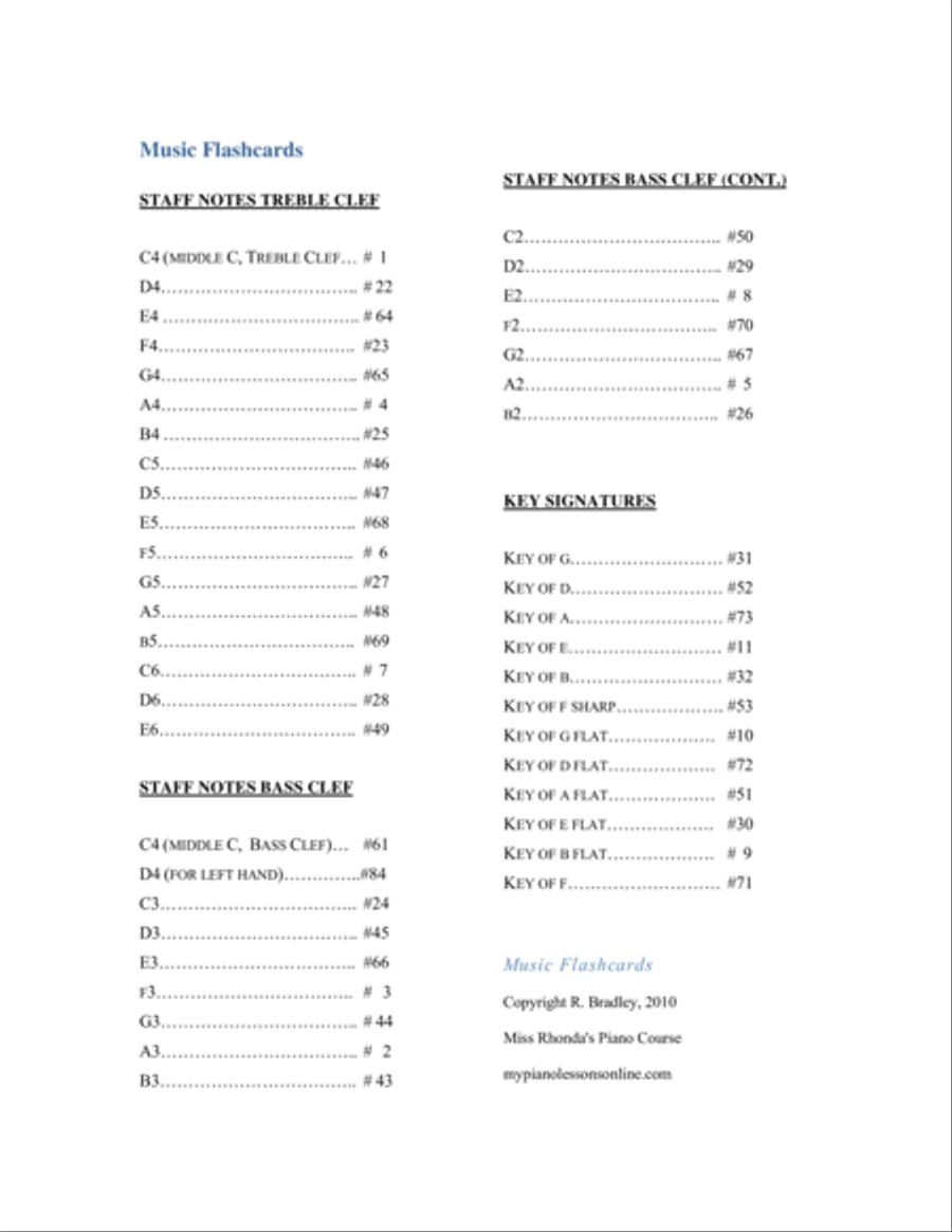 Music Flashcards for all student levels (printable) Voice scores gallery preview page 3