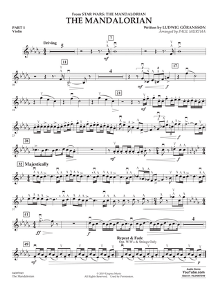 The Mandalorian (from Star Wars: The Mandalorian) (arr Paul Murtha) - Pt.1 - Violin