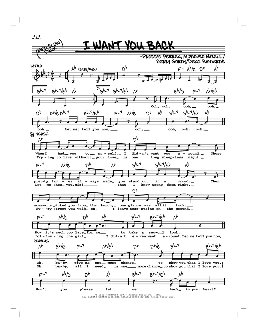 I Want You Back Piano scores gallery preview page 1