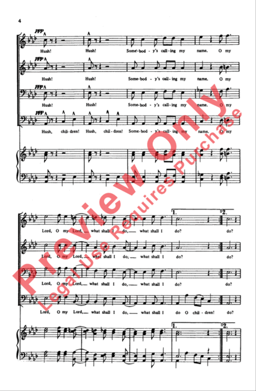 Somebody's Calling My Name Men's Choir scores gallery preview page 3