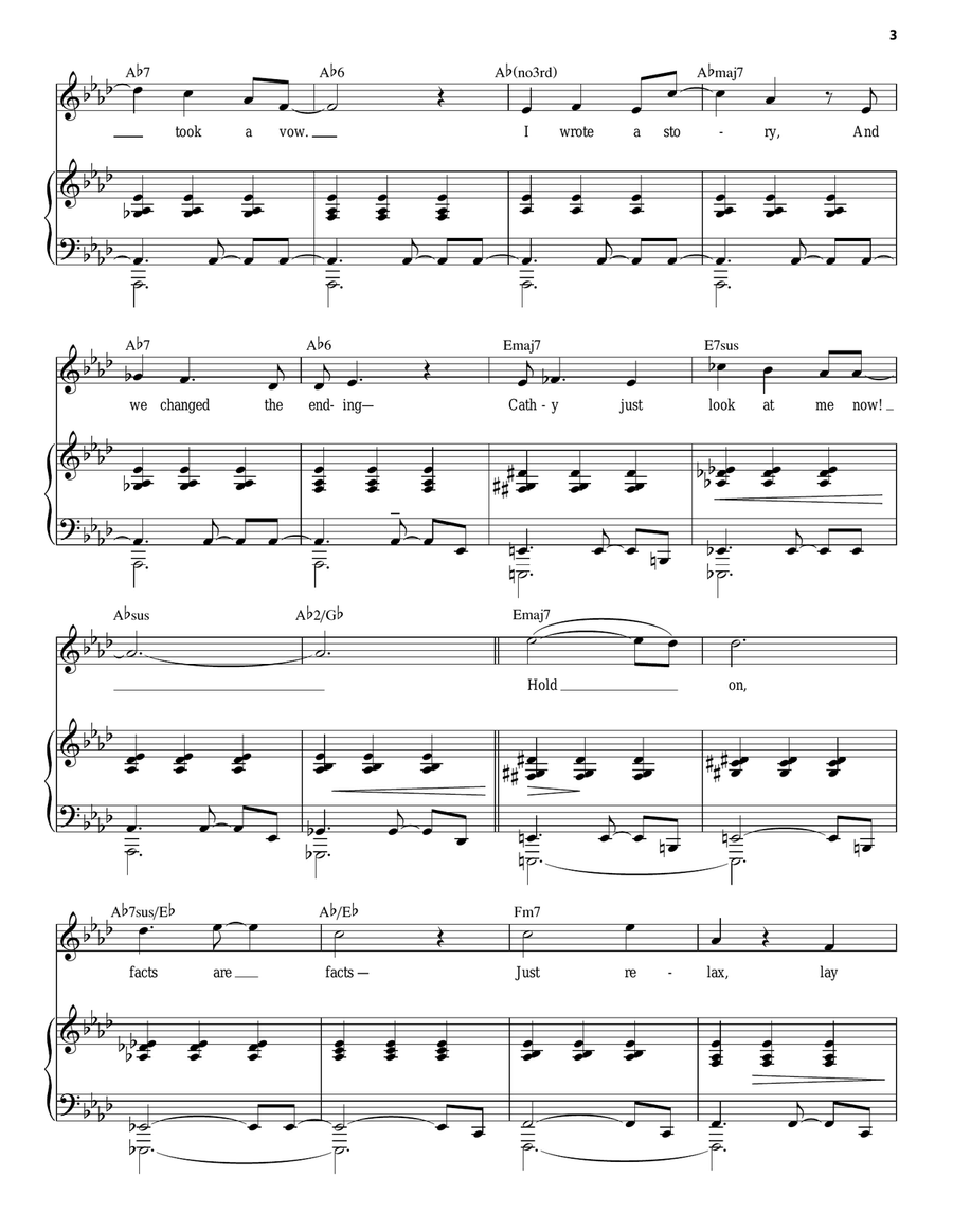 Nobody Needs To Know (from The Last 5 Years) Piano, Vocal, Guitar scores gallery preview page 3