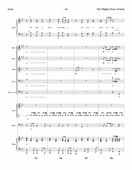 The Mighty Power of God - Brass and Percussion Score and Parts