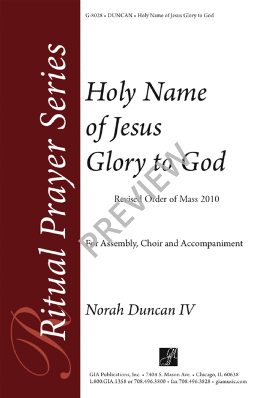 Holy Name of Jesus Glory to God 4-Part scores gallery preview page 1