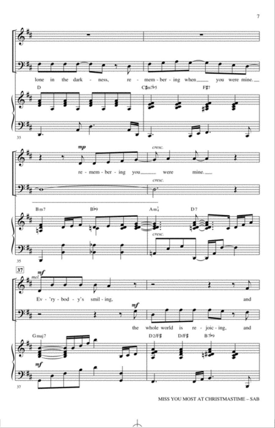 Miss You Most At Christmas Time 3-Part scores gallery preview page 6
