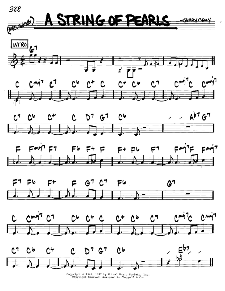 A String Of Pearls A String Of Pearls C Instrument scores gallery preview page 1