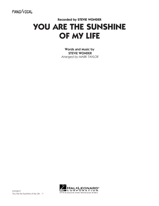 You Are the Sunshine of My Life (Key: C) - Piano/Vocal