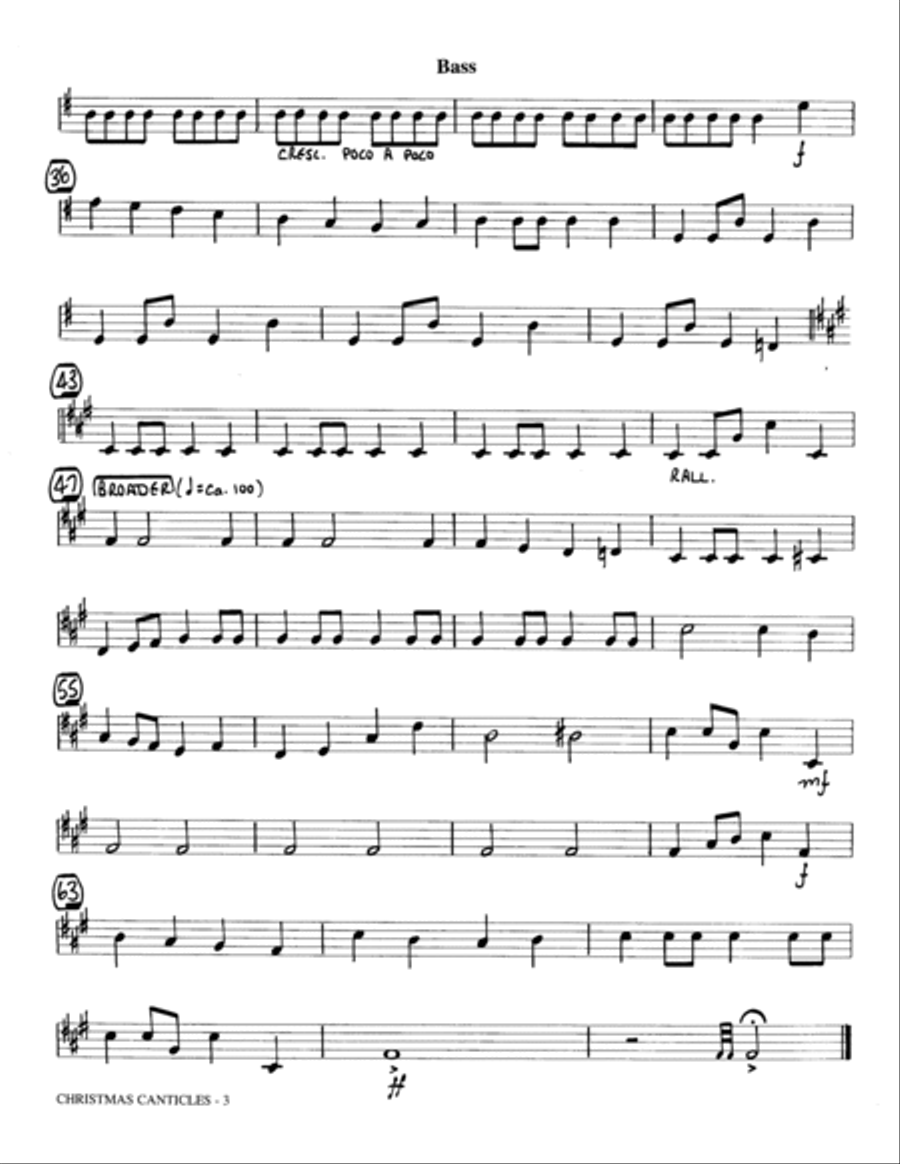 Christmas Canticles: A Cantata of Carols in Four Suites (Full Orchestra) - String Bass Choir scores gallery preview page 2