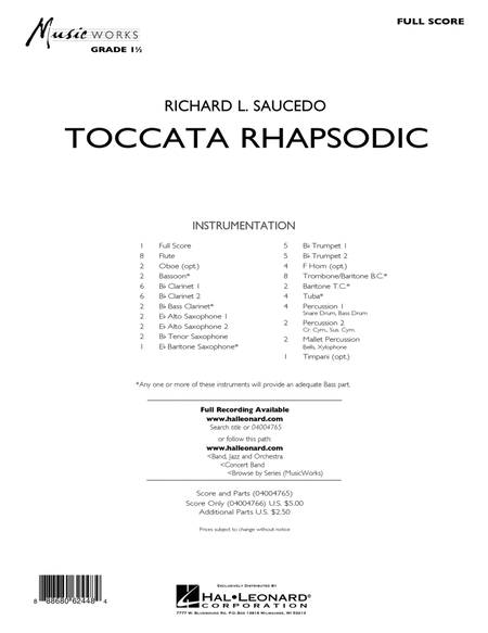 Toccata Rhapsodic - Conductor Score (Full Score)