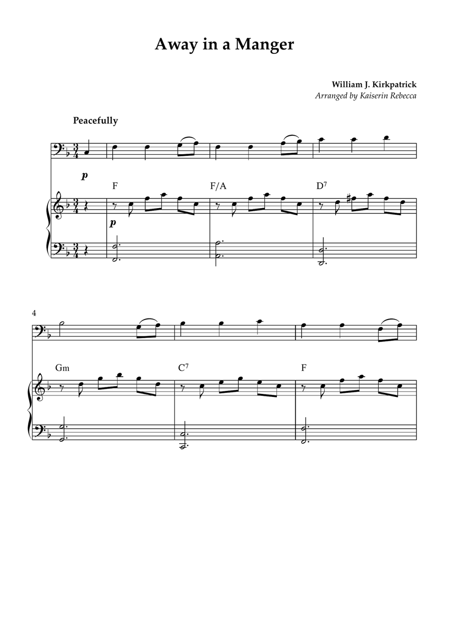 Away in a Manger Away in a Manger Bassoon scores gallery preview page 1
