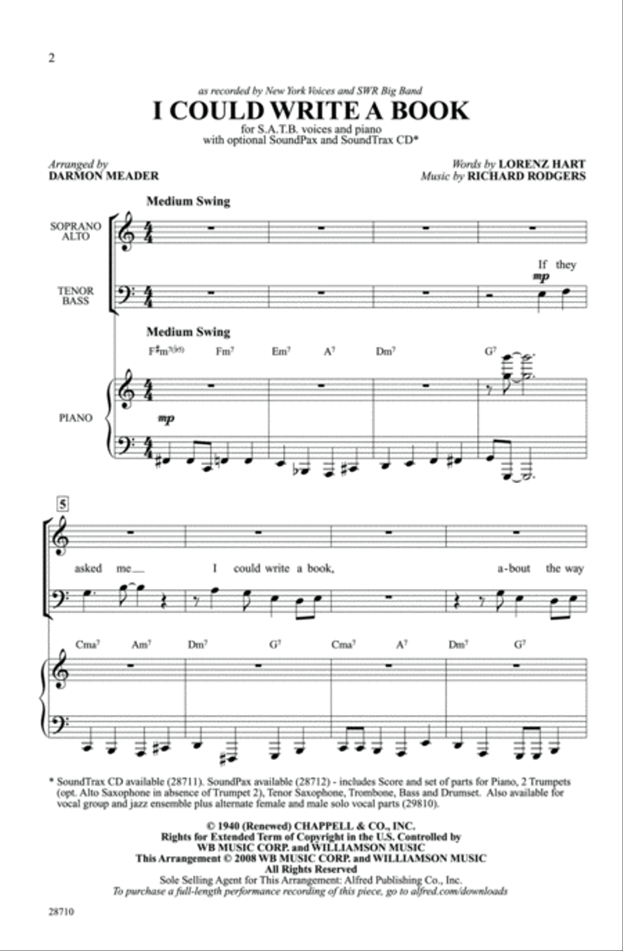 I Could Write a Book I Could Write a Book 4-Part scores gallery preview page 2