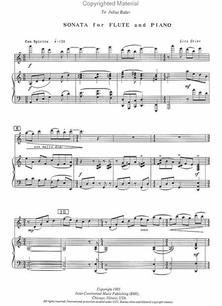 Sonata For Flute And Piano