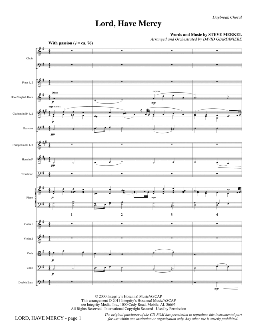 Lord Have Mercy - Full Score Choir scores gallery preview page 1