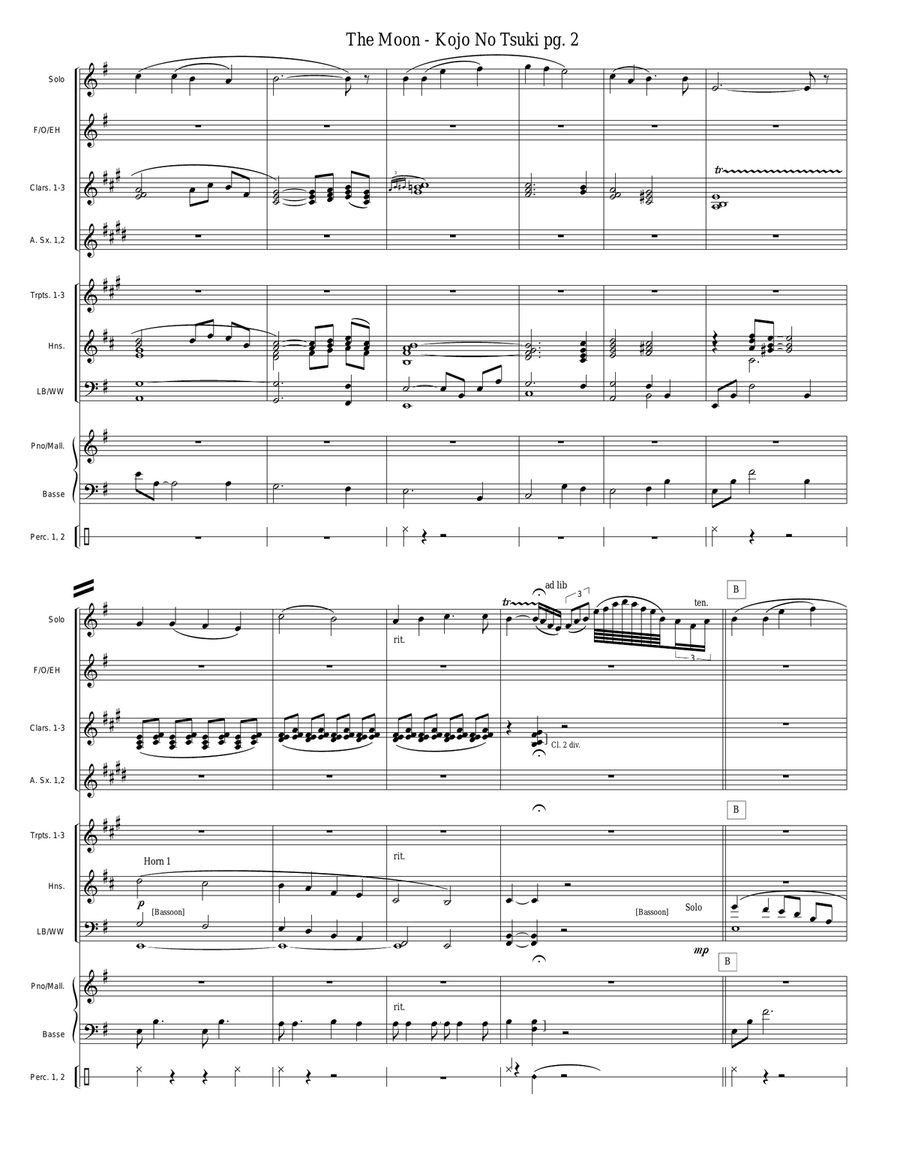 Moon Over the Ruined Castle - Kojo No Tsuki Concert Band scores gallery preview page 3
