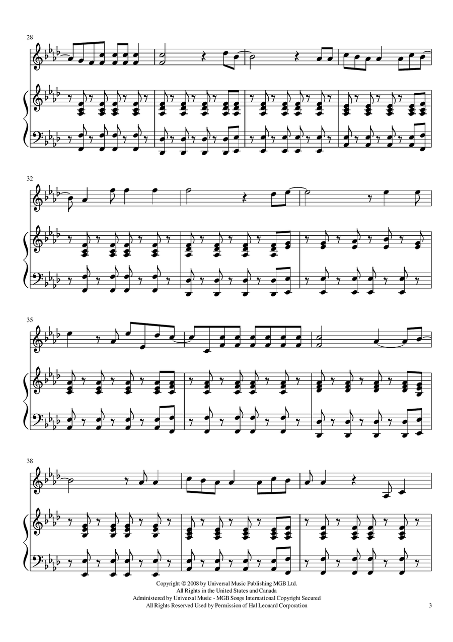 Viva La Vida Viva La Vida Violin Solo scores gallery preview page 3