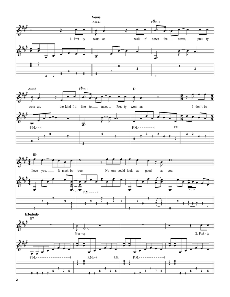 Oh, Pretty Woman Acoustic Guitar scores gallery preview page 2