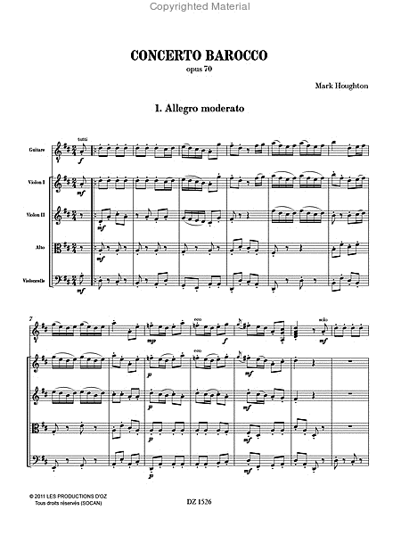 Concerto Barroco, opus 70