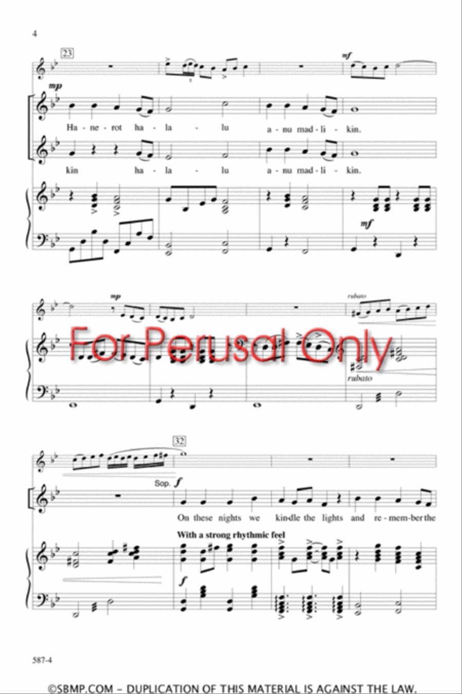 Hanerot Halalu - SSA Octavo SSA scores gallery preview page 4