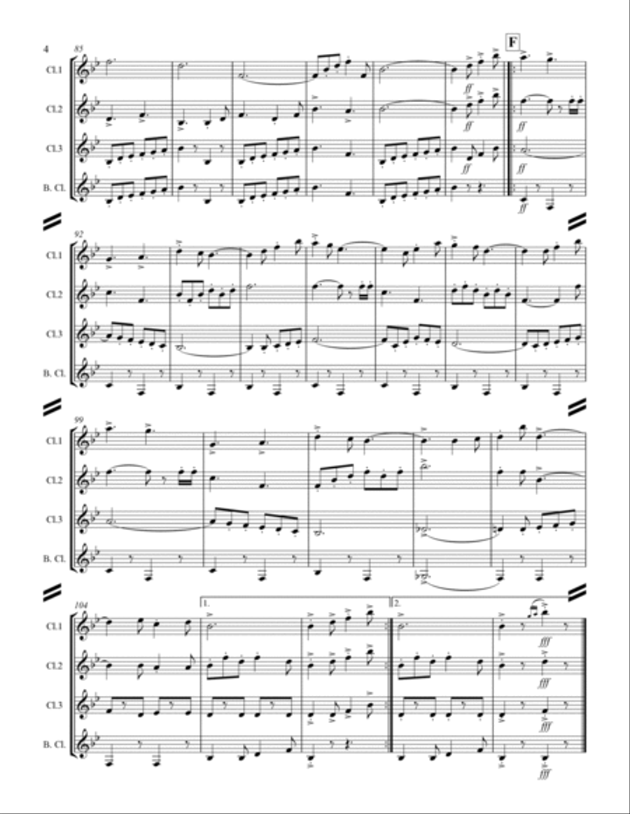 March - Semper Fidelis (for Clarinet Quartet) Clarinet Quartet scores gallery preview page 5