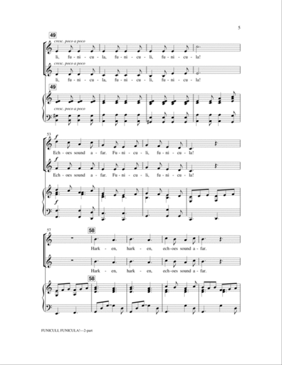 Funiculi, Funicula 2-Part scores gallery preview page 5
