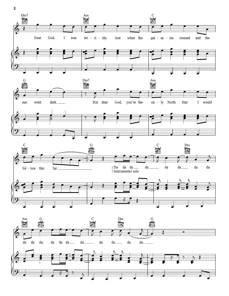Galaxies Piano, Vocal, Guitar scores gallery preview page 2
