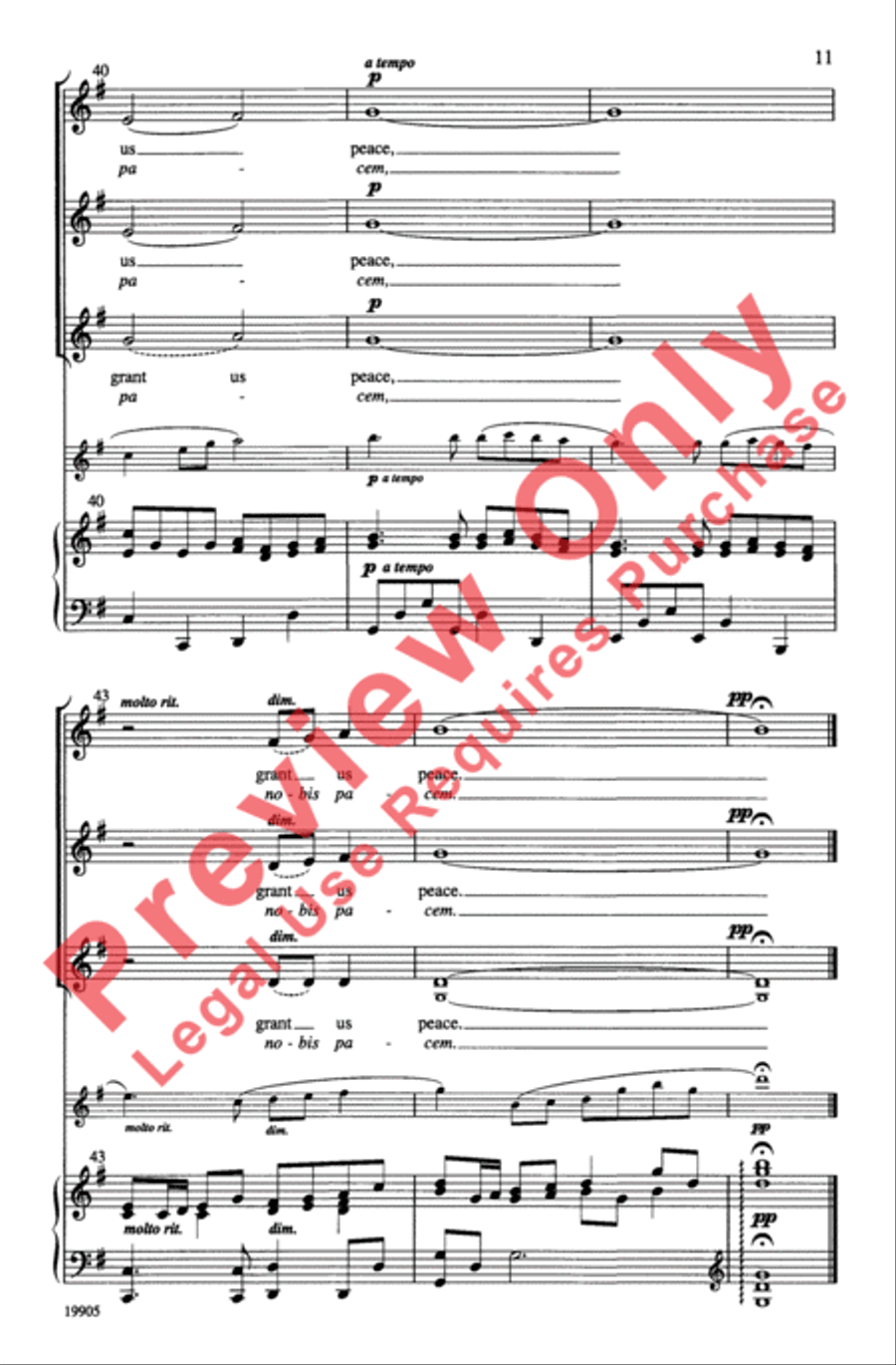 Pachelbel's Canon of Peace 3-Part scores gallery preview page 11